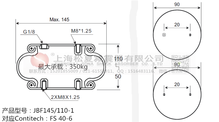 JBF145/110-1橡膠<a href='http://tsbbyy.cn/' target='_blank'><u>空氣彈簧</u></a>