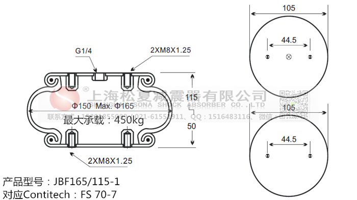JBF165/115-1橡膠<a href='http://tsbbyy.cn/' target='_blank'><u>空氣彈簧</u></a>