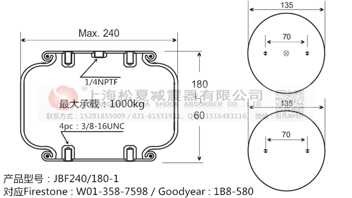 JBF240-180-1橡膠<a href='http://tsbbyy.cn/' target='_blank'><u>空氣彈簧</u></a>