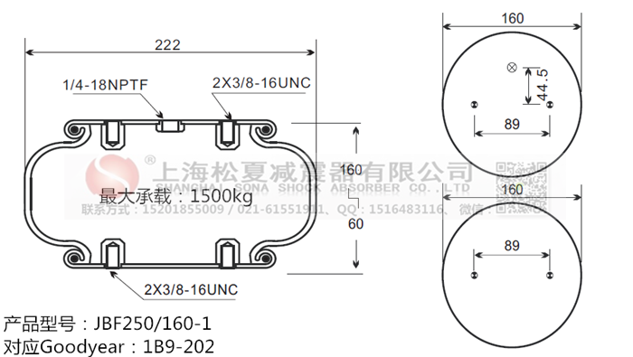 JBF250/160-1橡膠<a href='http://tsbbyy.cn/' target='_blank'><u>空氣彈簧</u></a>