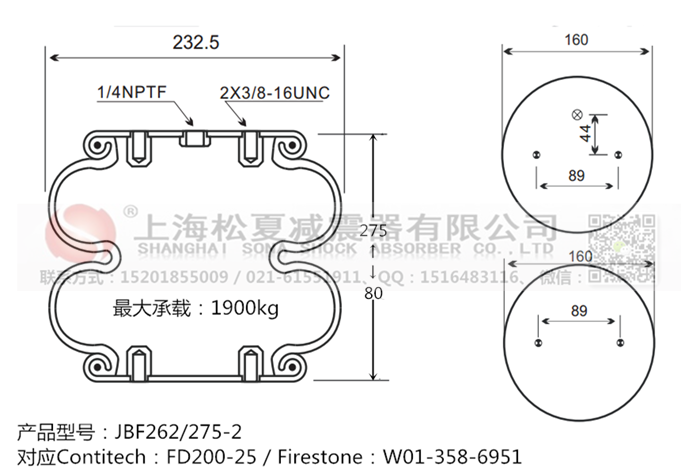 JBF262/275-2橡膠<a href='http://tsbbyy.cn/' target='_blank'><u>空氣彈簧</u></a>